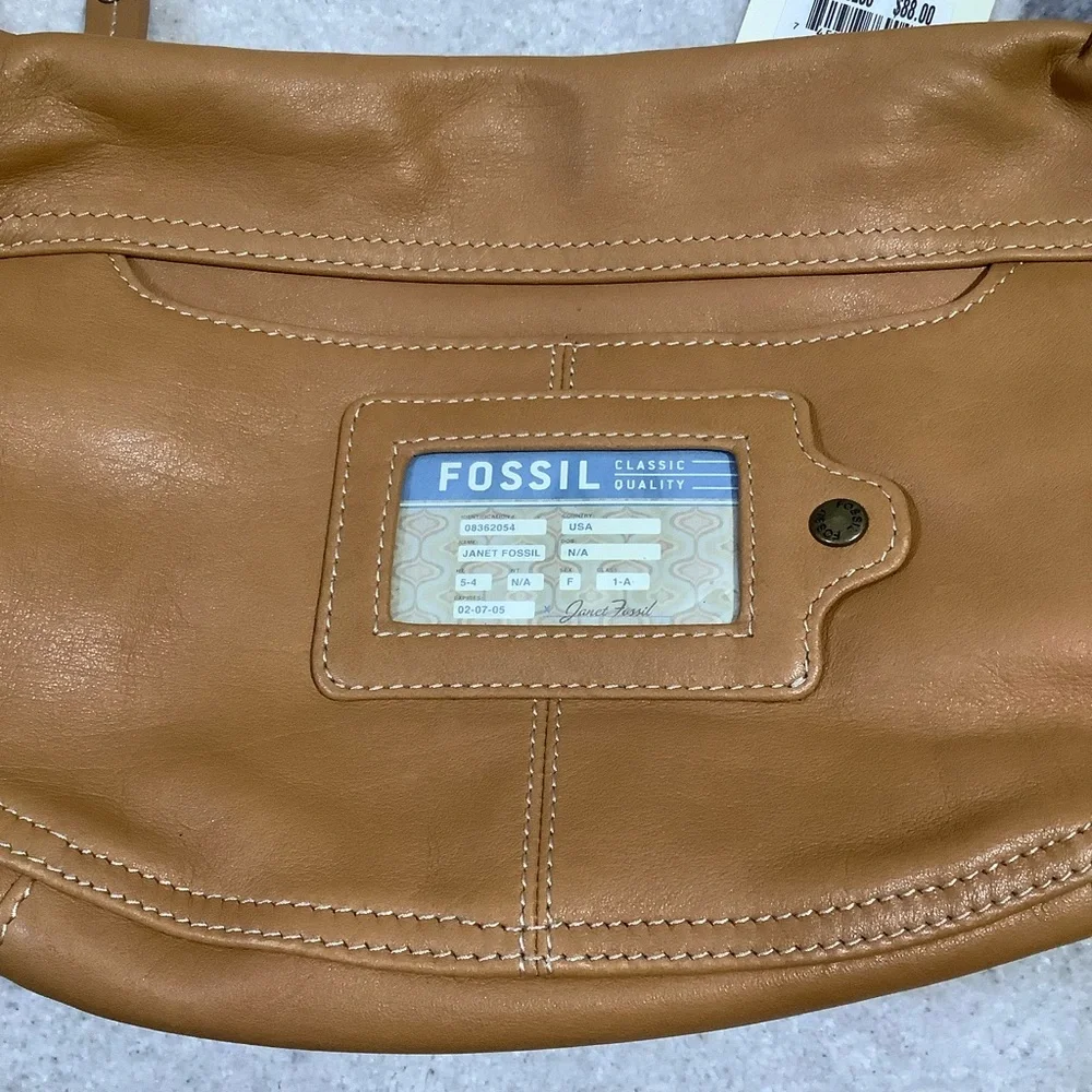 Fossil Leather Janet Everyday Hobo Shoulder Bag In Camel